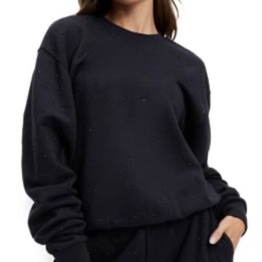 💎 good american bling crystal crewneck in black